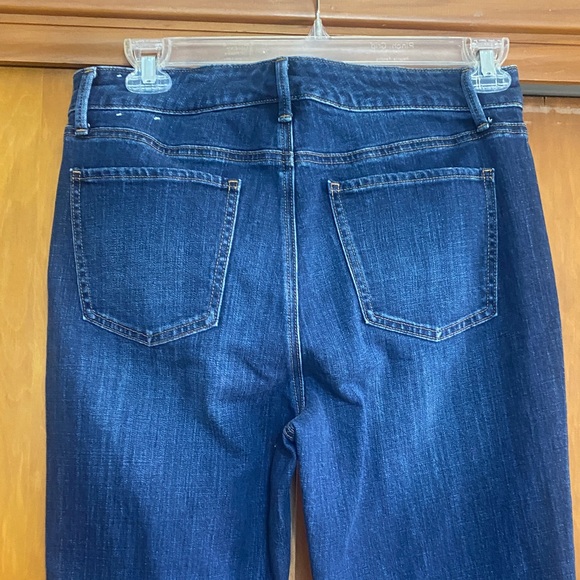 NWOT Talbots Dark Blue Denim Barely Boot Jean Whisker Slight Stretch Never Worn - Picture 6 of 10